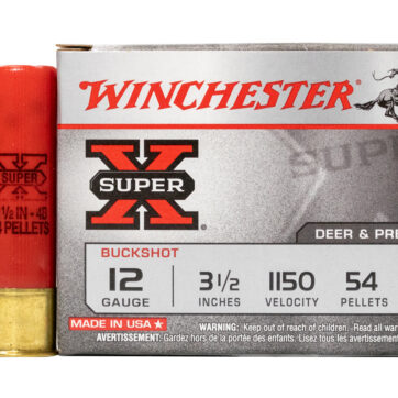 Winchester 12 Gauge 3 1/2 in 54 Pellet – 4 Buck Super X 5/Box