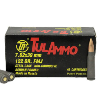 Tula Ammo 7.62x39mm 122 gr FMJ Steel Case 40/Box